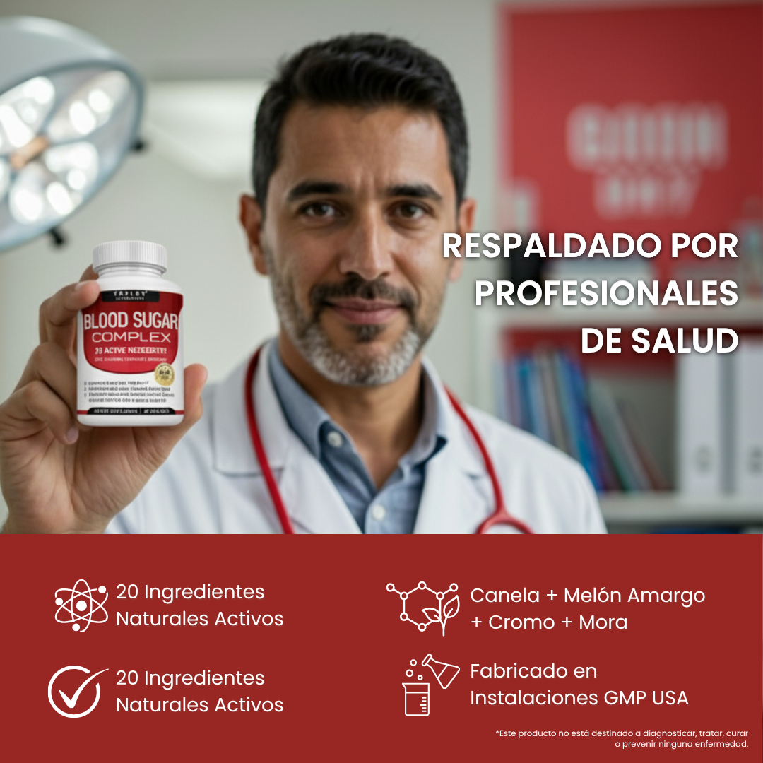 BLOOD SUGAR COMPLEX | Fórmula Natural con 20 Ingredientes Activos